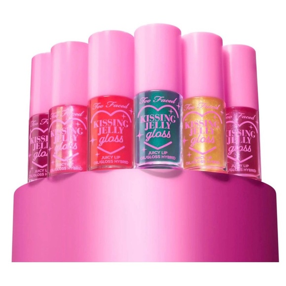 TOO FACED Kissing Jelly Gloss Juicy Lip Oil in ‘RASPBERRY’ - .15 oz NIB - Picture 4 of 7